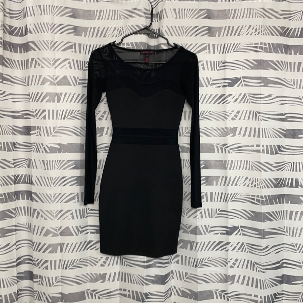 Sheer Black midi dress Size:xs